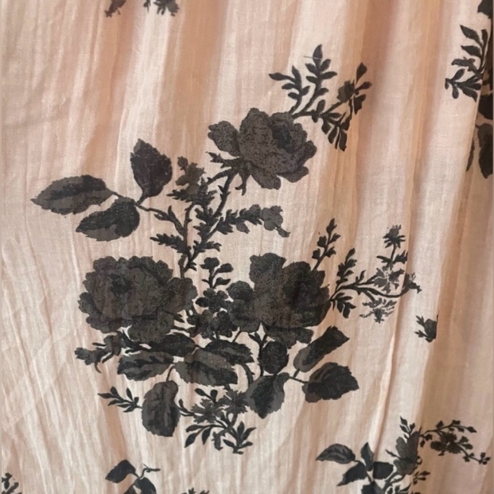 Free People ‘Forget Me Not’ Gauze Cotton Midi Dress in Peach Pink & Black, Small - Picture 12 of 14